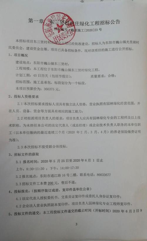 村级项目招投标要求()